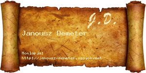 Janousz Demeter névjegykártya